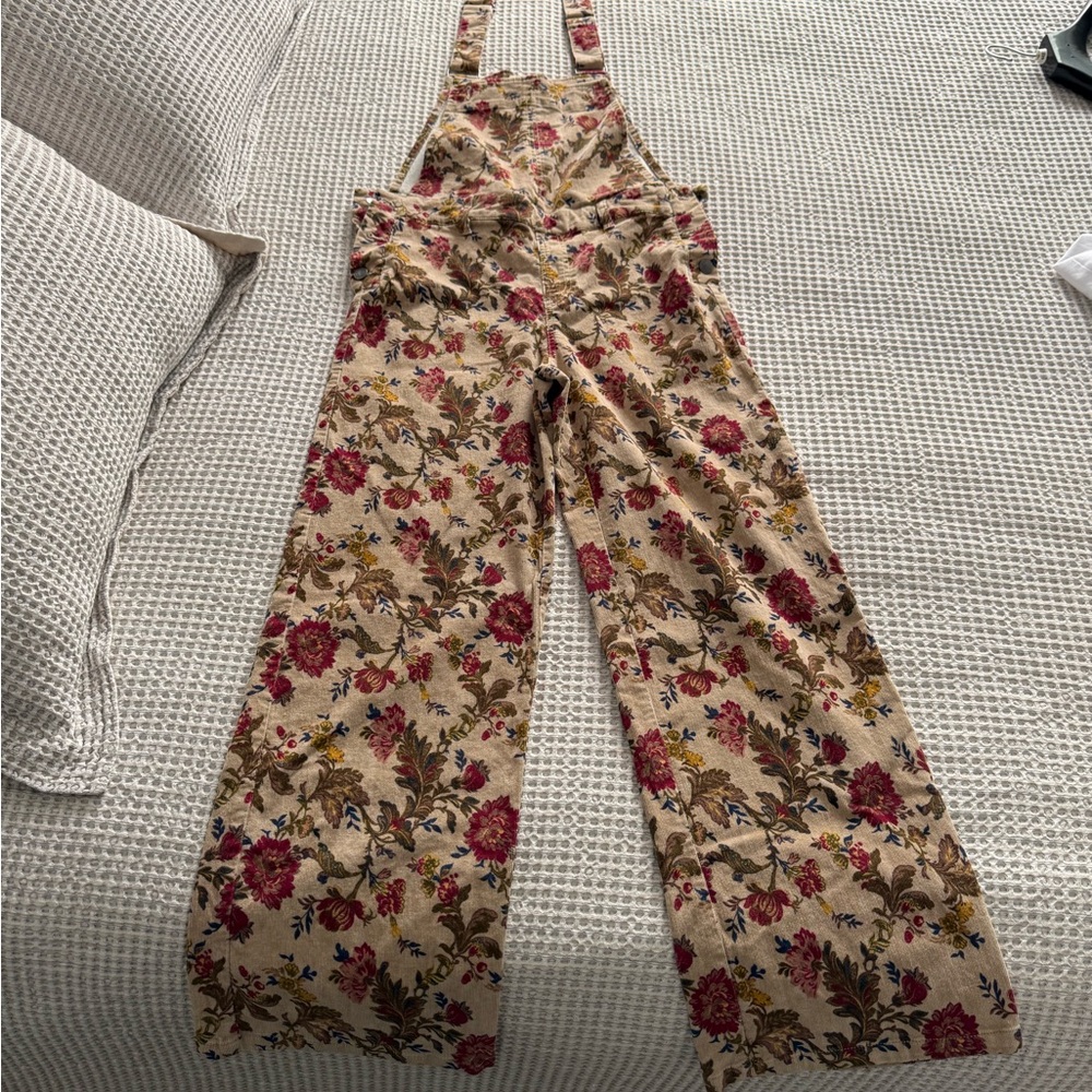 Ese O Ese Floral Corduroy Overalls